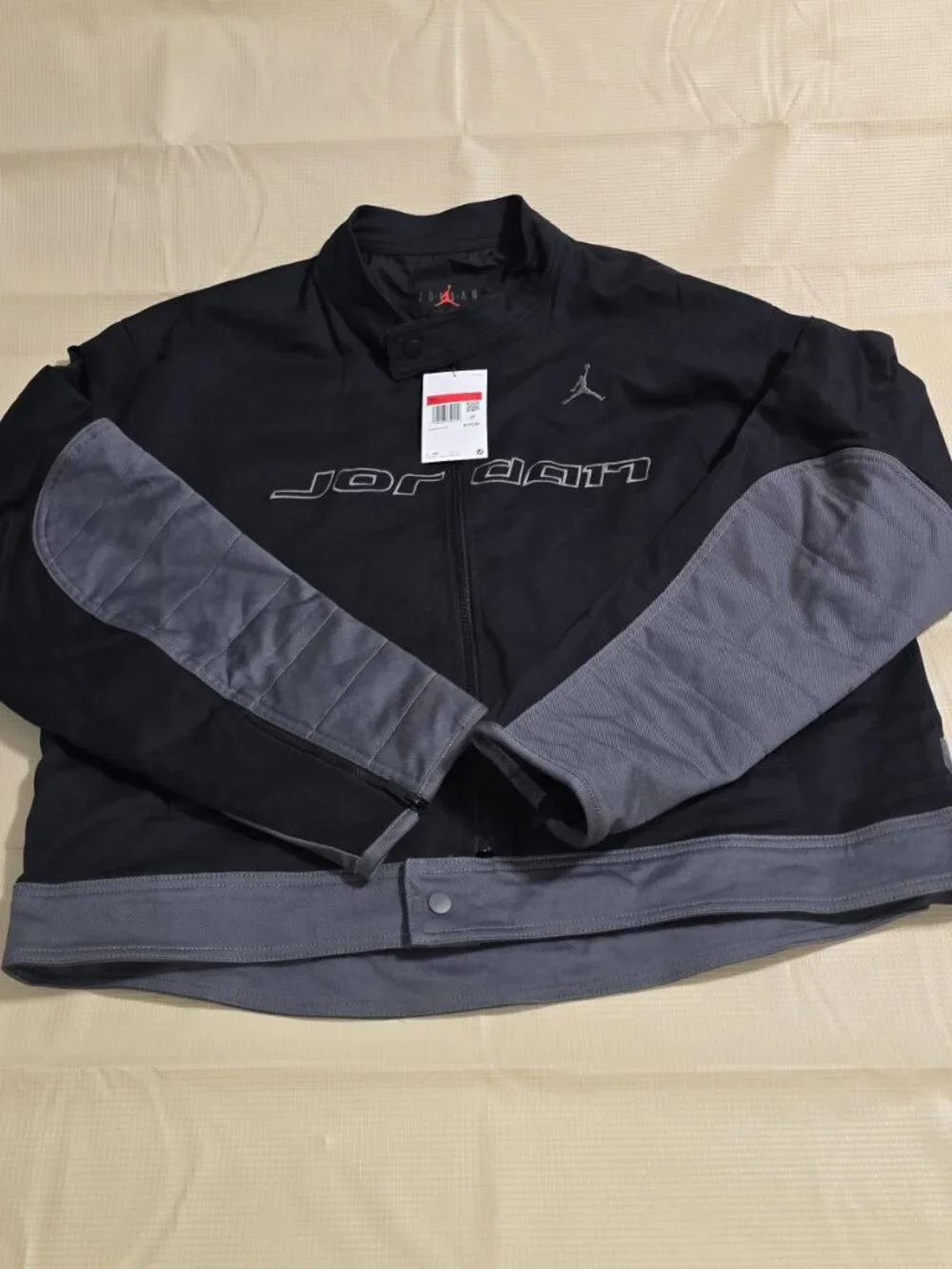 Nike Jordan Brooklyn Motorsport Jacket Black/Iron Grey HV1048-010 Men Sz L